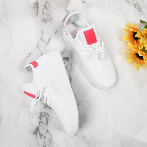 New White & Pink Casual Sneaker - Picture 2 of 13